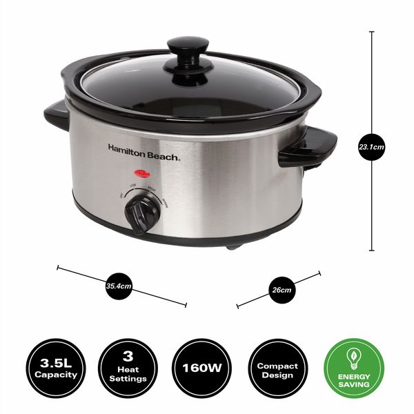 Hamilton Beach 3.5L Slow Cooker Silver