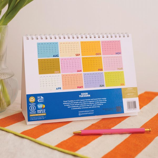 2026-2027 Academic Year Desk Calendar | Colourburst | Sunday Start
