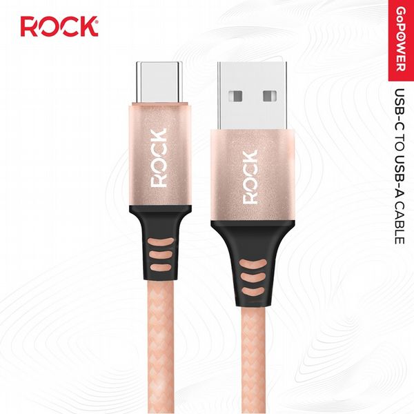 Rock Go Power Braided 1 Metre USB-C To USB Charging Cable