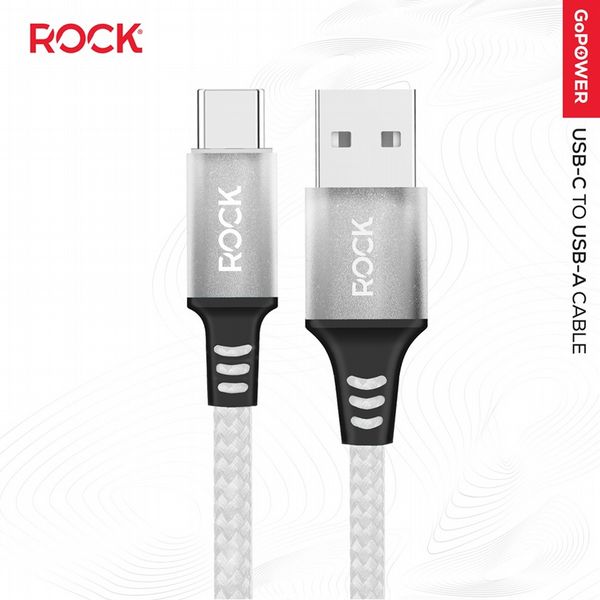 Rock Go Power Braided 1 Metre USB-C To USB Charging Cable