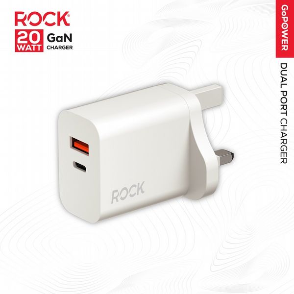 Rock Go Power 20W Dual USB/USB-C GaN charger