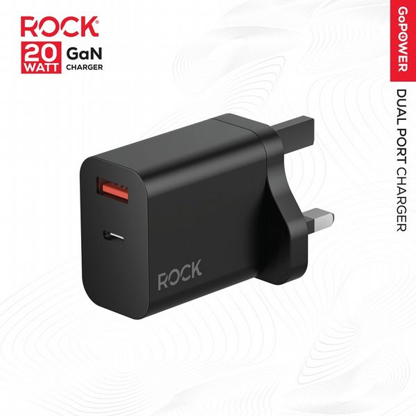 Rock Go Power 20W Dual USB/USB-C GaN charger