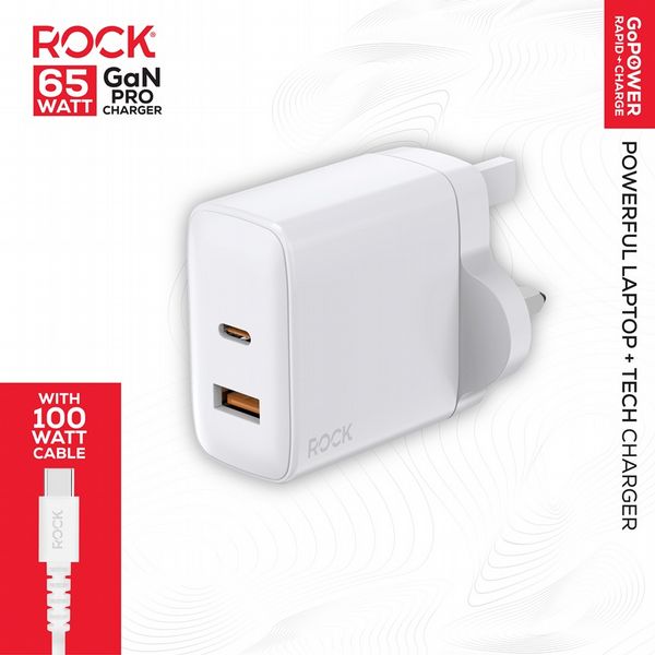 Rock Go Power 65W Dual USB/USB-C GaN charger